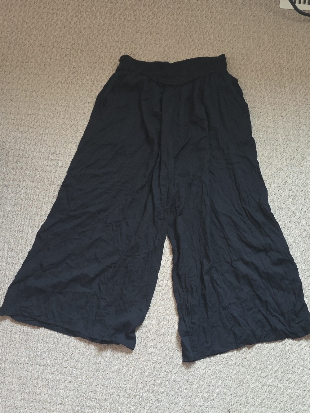 Wilfred Elastic Smocked Waist Cropped Pants With Pockets